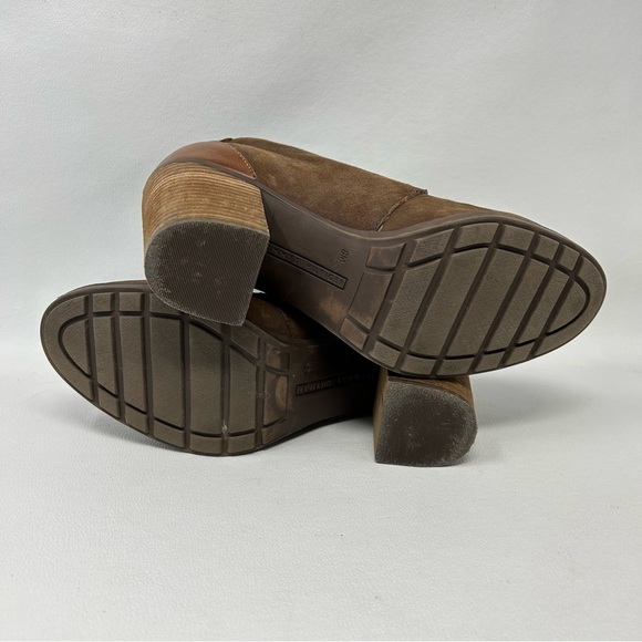 Tommy Hilfiger Women’s Brown Leather Ankle Boots Booties 8 Chunky Heel Lace Up - Picture 11 of 13